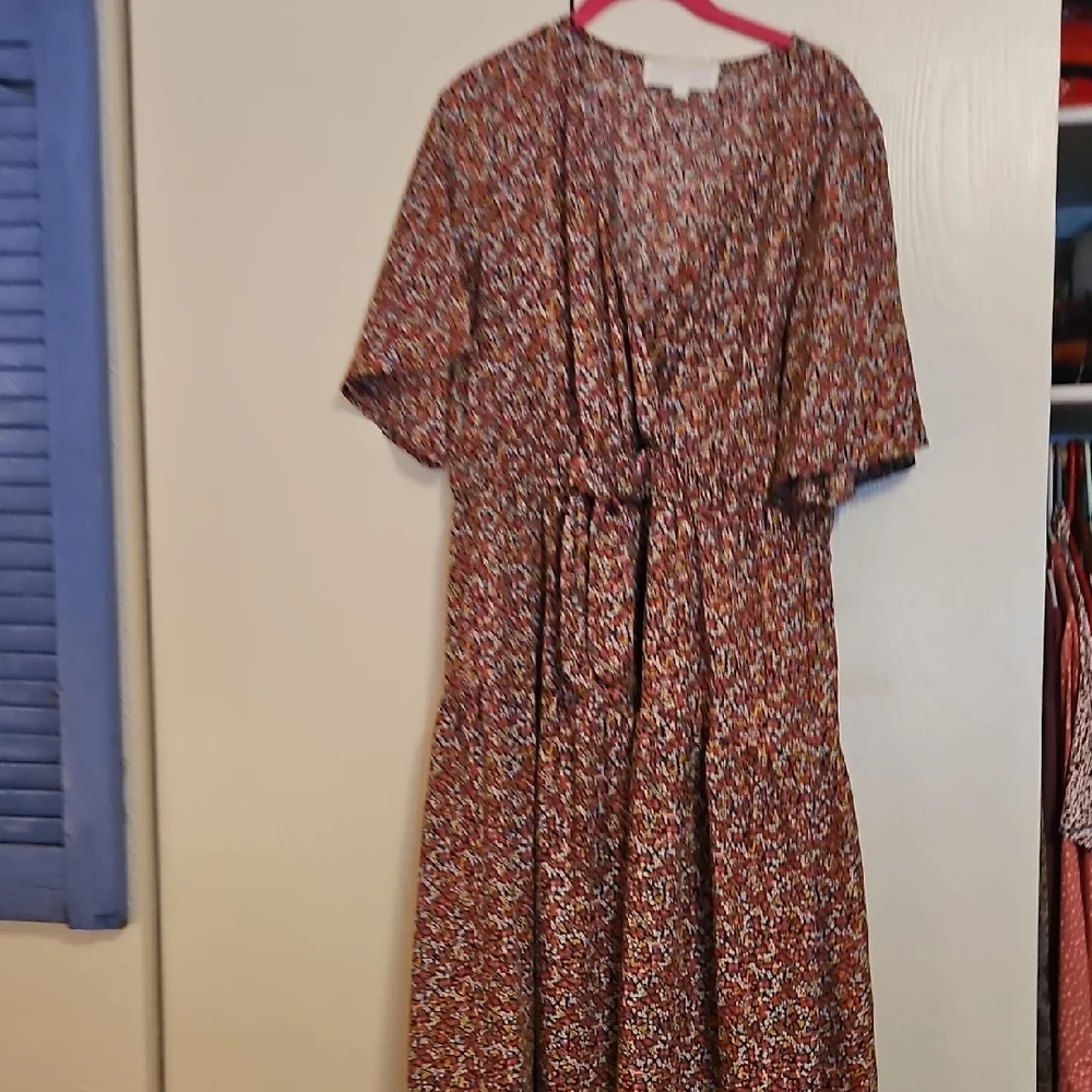 Pink Ruffled Buttoned Sundress with Flutter Sleeves - Picture 1 of 4